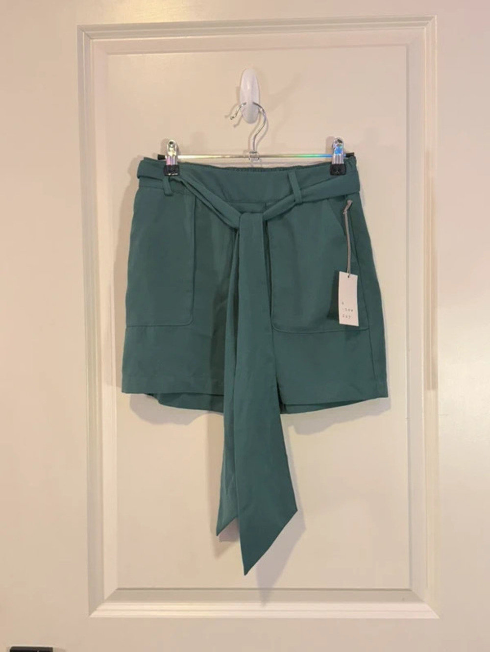 Teal blue XS tie waist shorts